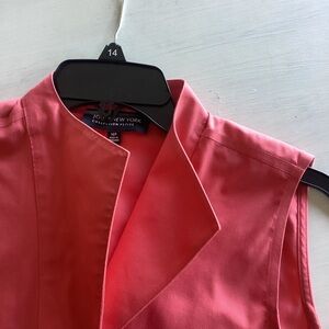 Sleeveless Coral Button-Up Blouse - vest.  Very versatile as a tailored …